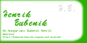 henrik bubenik business card